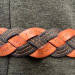 Tommy Hilfiger Braided Leather Denim Womens Belt Size Medium Brown Blue 90s y2k Photo 6