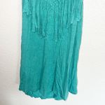 Naked Zebra Teal Fringe V Neck Western Tank Top Photo 2
