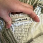 Abercrombie & Fitch  Linen Stripe Sundress Romper Sage Green Small Photo 1