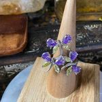 Sterling Silver CZ Butterfly Statement Ring Dead Stock Purple Photo 0