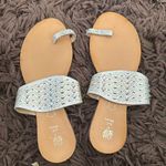 Sparkly Silver Toe Thong Sandals, Rhinestone Bling, Size 8 Photo 0