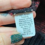 Vintage 1990s Eric Rhodes Geometric Black Leather Trim Knit Sweater Size M Photo 3