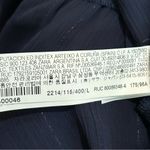 ZARA  Keyhole Ruffle Hem Sheer Top Womens Size L Bell Sleeves Navy Metallic Photo 6