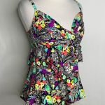 24 & Ocean La Blanca Multicolor Floral Tiered Tankini Top S Photo 2
