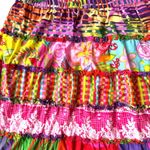 Vintage Sandy Starkman Skirt Small Multicolor Tiered Ruffle Hippie Festive READ Red Size undefined Photo 5