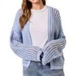 Pink republic  Blue Open Knit Cardigan Lightweight Layering Sweater Size S Photo 0