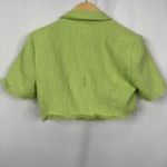 House of Harlow 1960 Green Tweed Cropped Blazer Fringe 2 Piece Size XS Flawed! Photo 3