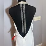 Mac Duggal IEENA for  Zuri Beaded Halter White Jersey Gown size 6 Photo 6