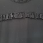 Philosophy  Womens Shift Dress Small Black Ruffle Frilly Long Sleeve Jersey Mini Photo 3