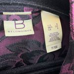 Belongings Purple Black Floral Mock Neck Lightweight Button Up Jacket Size S Photo 4