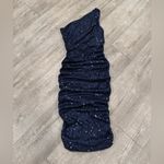 Love by Design  Navy Sequin One-Shoulder Dress Photo 2