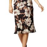 Band of Gypsies New BOG Collective Floral Print Midi Slip Skirt Rho Black Cream Size Large Photo 0