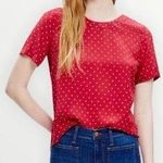 Madewell  Silk Refined Tee in Foulard Dot Diamond Boxy Short Sleeve Shirt Photo 0