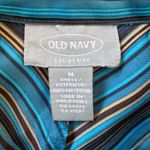 Old Navy Vintage ‘01  Blue & Brown Striped Collared Long Sleeve Button Down Shirt Photo 6