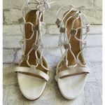 Schutz New  Kallie White Nappa Leather Rhinestone Lace-Up High Heel Sandals Sz 9B Photo 4