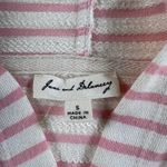Jane & Delancey Women's Small Pink/Cream Striped Short Sleeve Hooded Terry Shirt Pink Photo 10