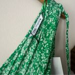 ZARA ditsy floral v neck maxi dress Kelly green Women’s SIZE MEDIUM new Photo 2