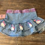 Hello Kitty  Pink Heart Belt Denim Mini Skirt Size Large NWT Photo 4
