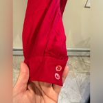 Jones New York Candy Apple Red Light Blouse Hidden Buttons. 1 Pocket & Pleated On One Side.Sz 8 Photo 6