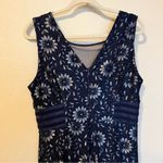 Enfocus Studio Navy and Silver Lace Formal Floor Length Dress Photo 9