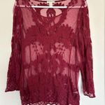 Saint Tropez West  lace sheer top sz L Photo 0