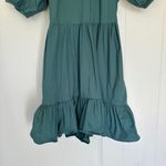 Peter Som  Collective Green Puff Sleeve Ruffled Open Back Dress 2 Photo 2