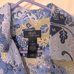 Liz Claiborne Vintage Crazy Horse () Blue Floral Button-Up Shirt Photo 2