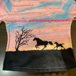 Boho Western Beaded Horse Lover Tee‎ M Sunset Pastel Y2K Cowgirl Aesthetic Top Size M Photo 5