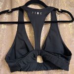 PINK - Victoria's Secret  Black Twist Front Sports Bra Swim Top Medium Photo 1