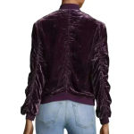 Rebecca Minkoff  Kaya Velvet Bomber Jacket Full Zip Luxurious Womens Size XS Photo 1