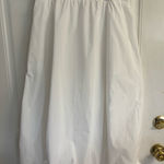 MELLODAY Med Solid White Y2k Bubble hem Pleated elastic waist Midi Skirt Photo 0