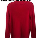 Karen Scott Ribbed Mockneck Pullover Cotton Sweater Red M Photo 1