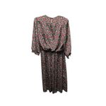 Vintage Lisa II floral dress lace collar size 14 runs small padded shoulders Red Photo 2