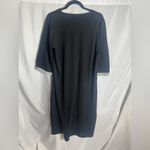 Ekouaer Black Zip Front Lounge Dress Housecoat Small Pockets 3/4 Sleeve Photo 2