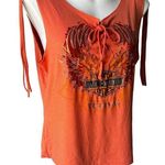 Harley Davidson Vintage Orange Tassel Crop Tank Top Photo 6