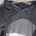 Fishnet Super Cropped Indie Sleeze Goth Hoodie Black Size M Photo 2