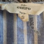 Entro  NAVY WHITE STRIPED EMBROIDERED TASSEL LONG LINE DRESS SWIM COVER SMALL Photo 10