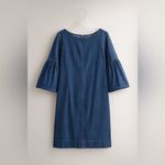 Ralph Lauren Lauren  denim bell-sleeve shift dress Photo 2