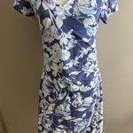Soft Surroundings Purple and Cream Leaf Print dress size PS Photo 6