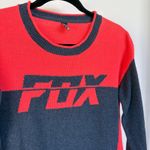 Fox Racing Identified Bold Color Block Sweater Motocross Grunge Logo Size Small Pink Photo 1