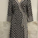 Diane Von Furstenberg Tallulah Silk Wrap Black & White Geometric Dress Photo 1