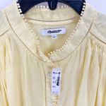 Madewell Shirred Lace Trim Top Blouse Cotton Viscose Iced Lemon Yellow Large NWT Photo 7