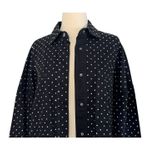 ZARA  Oversized Rhinestone Embellished Collared Over Shirt Long Sleeve Bling XS Photo 7