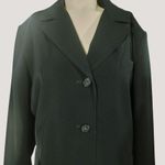 Jacqueline Ferrar Large Dress Coat Navy Blue Button Front Pockets Trench Coat Photo 6