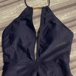 Ted Baker Women's  London Navy Halter Deep V-Neck Swimsuit Size 8/10 EUC #6935 Photo 3