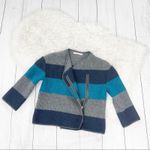 Bailey44 Bailey‎ 44 Women's Striped Blue Gray Wool Asymmetrical Zip Closure Jacket Medium Photo 1