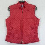 J‎ McLaughlin Quilted Vest Womens M Coral Pink Sleeveless Full Zip Pockets Size M Photo 0