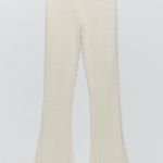 ZARA Cream Crochet Knit Pants Photo 4