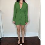 Abercrombie & Fitch  Green Long-sleeve Twist-front Shirt Dress Size XS Photo 1