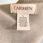 Carmen Marc Valvo ‎ Women's Gray Cardigan With Pearl Embellishments Large | EUC Photo 4